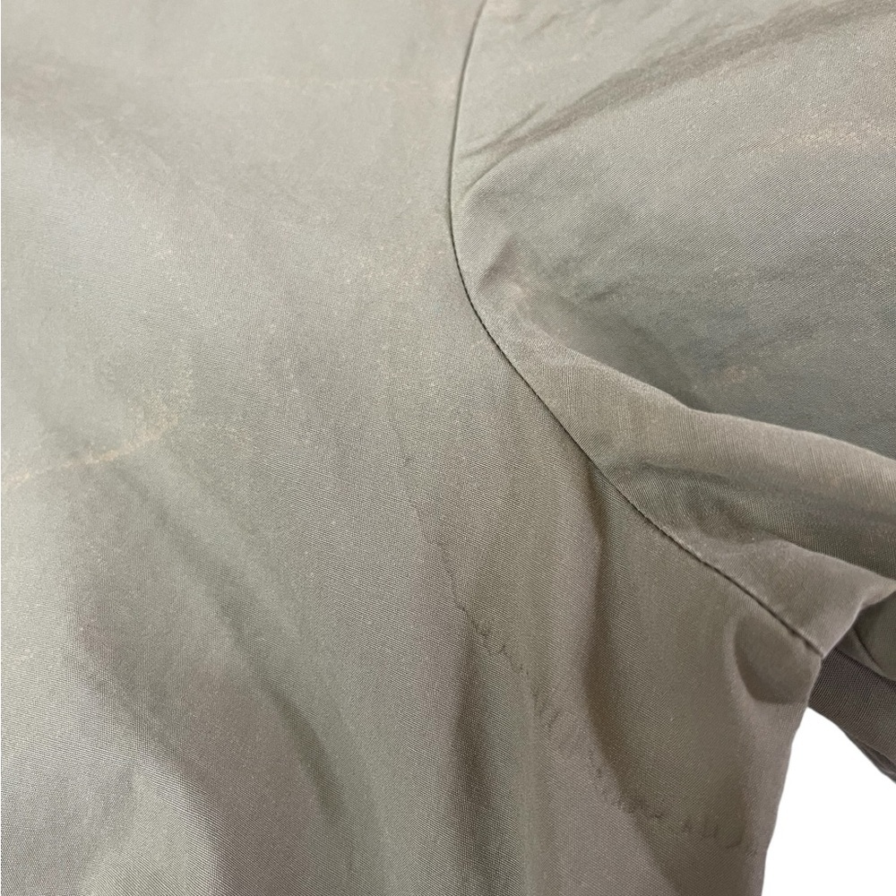Madewell Button Front Tiered Poplin Babydoll Mini Dress Olive Green Size Medium - Picture 7 of 8